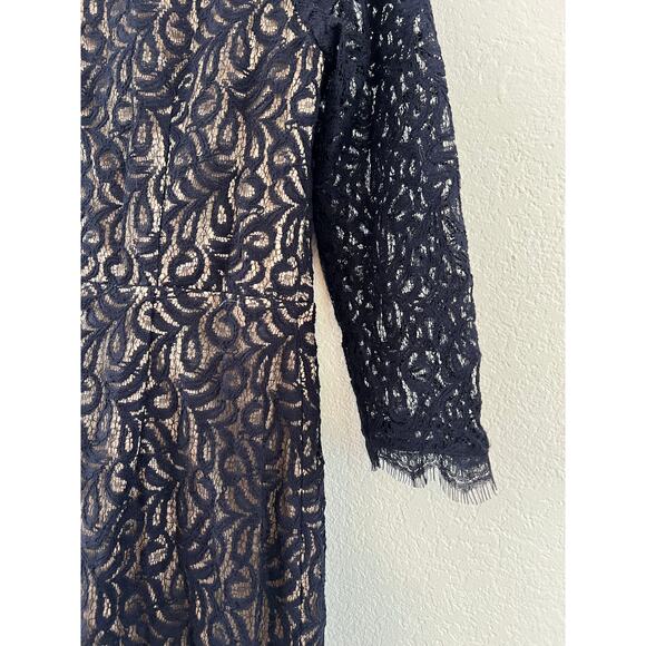 NWT Adriana Papell Black Lace Midi Floral Dress Womens 10P Party Holiday Wedding - Picture 9 of 16